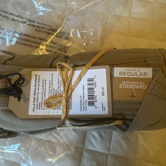 NWT PrANa Halle Straight Cut Hiking Pants sz18 Regular - Dark Khaki - Picture 4 of 7